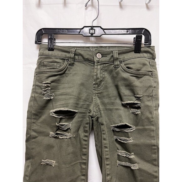 BKJ Sws X London Shorts Women Size 1 27 Bermuda Low Rise‎ Green Denim Jean - Picture 3 of 8